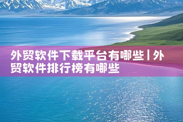 外贸软件下载平台有哪些