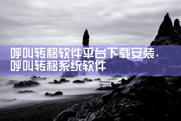 呼叫转移软件平台下载安装