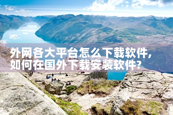外网各大平台怎么下载软件
