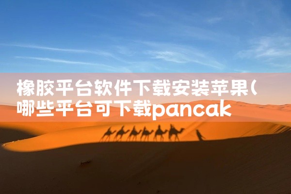 橡胶平台软件下载安装苹果