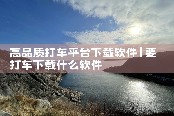 高品质打车平台下载软件