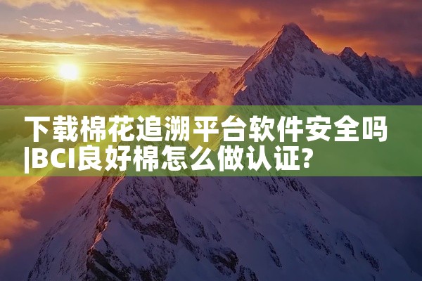 下载棉花追溯平台软件安全吗