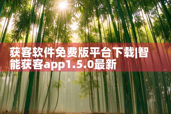 获客软件免费版平台下载